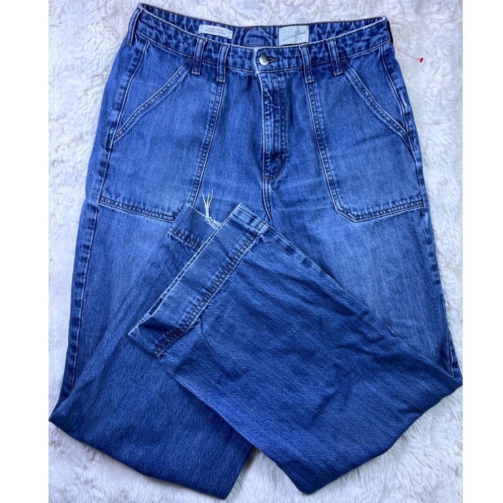 Universal Thread High Rise Wide Leg Utility Jeans Blue Medium Wash Size 12/R A42